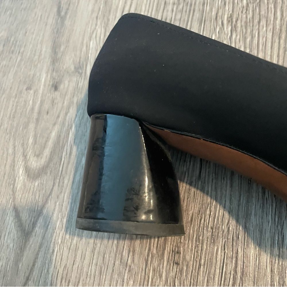 DONALD J. PLINER Black Nylon Patent Leather Block Heels - Picture 10 of 13